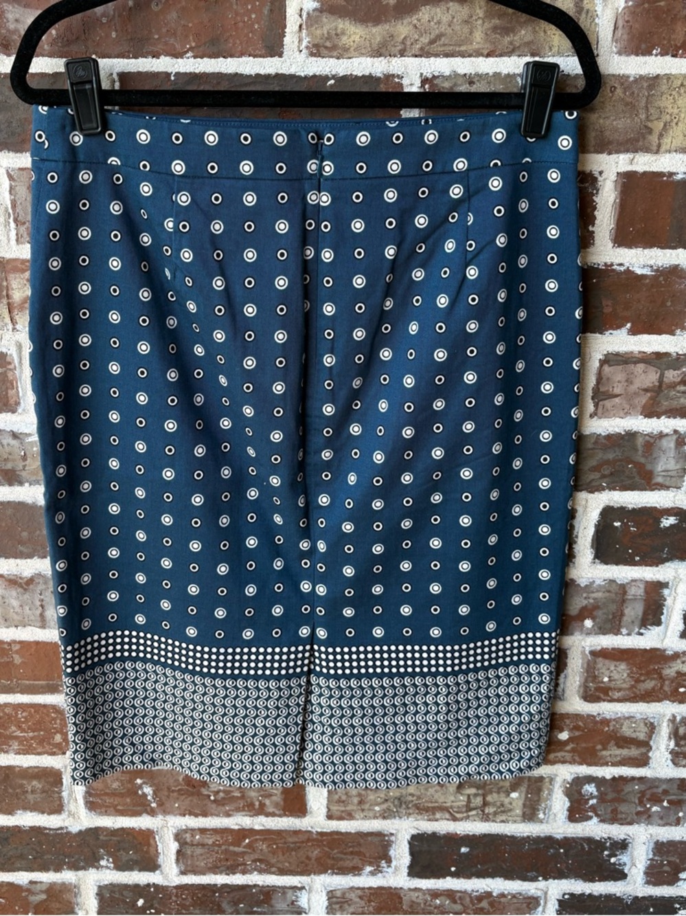 J.Crew No. 2 Pencil Skirt Dark Teal White Dot Print Size 10 - Picture 10 of 14